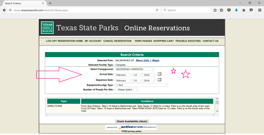 8 - Select Campsites again